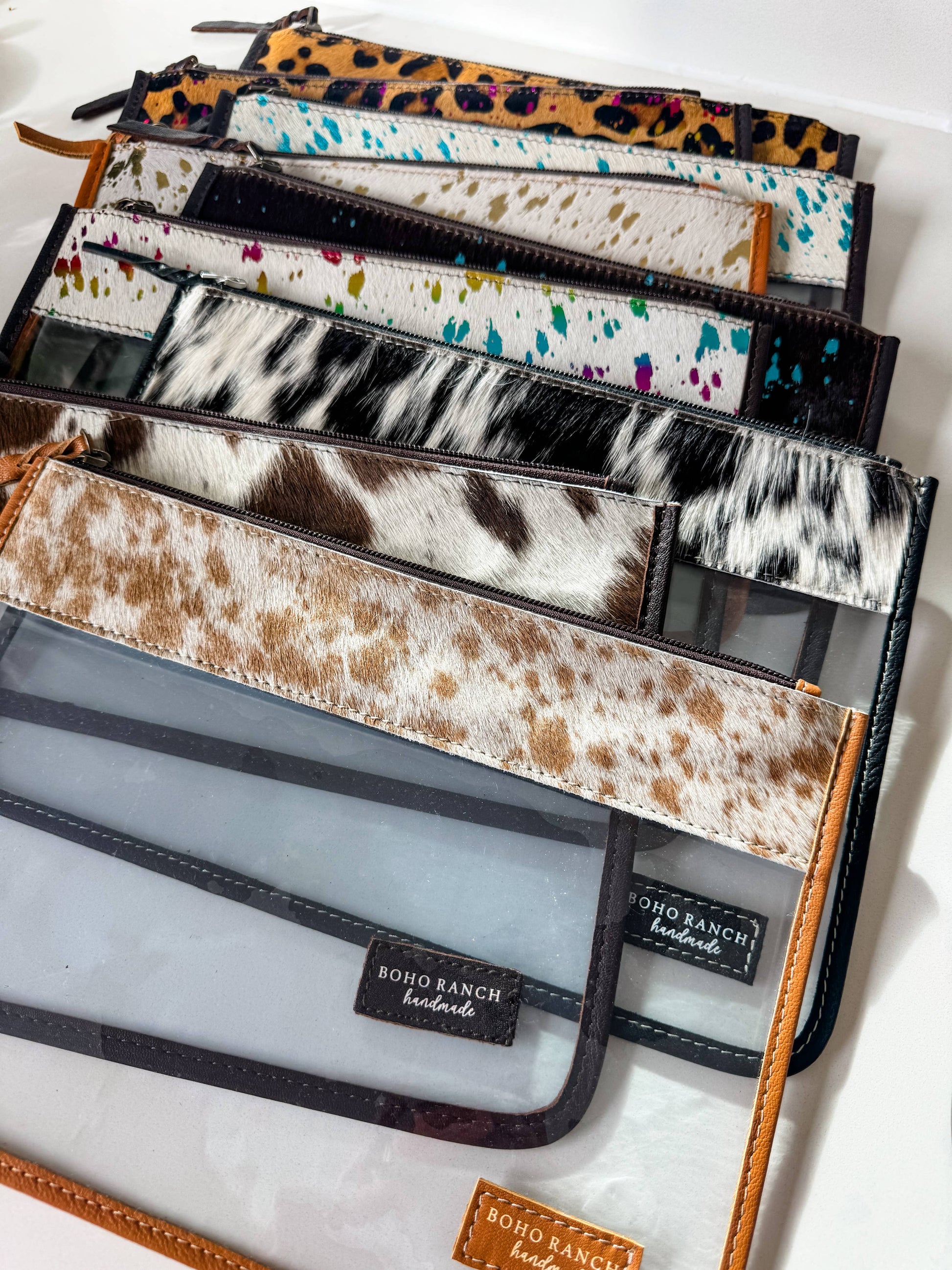 Cowhide Clear Toiletry Makeup Bag, organizer, Travel