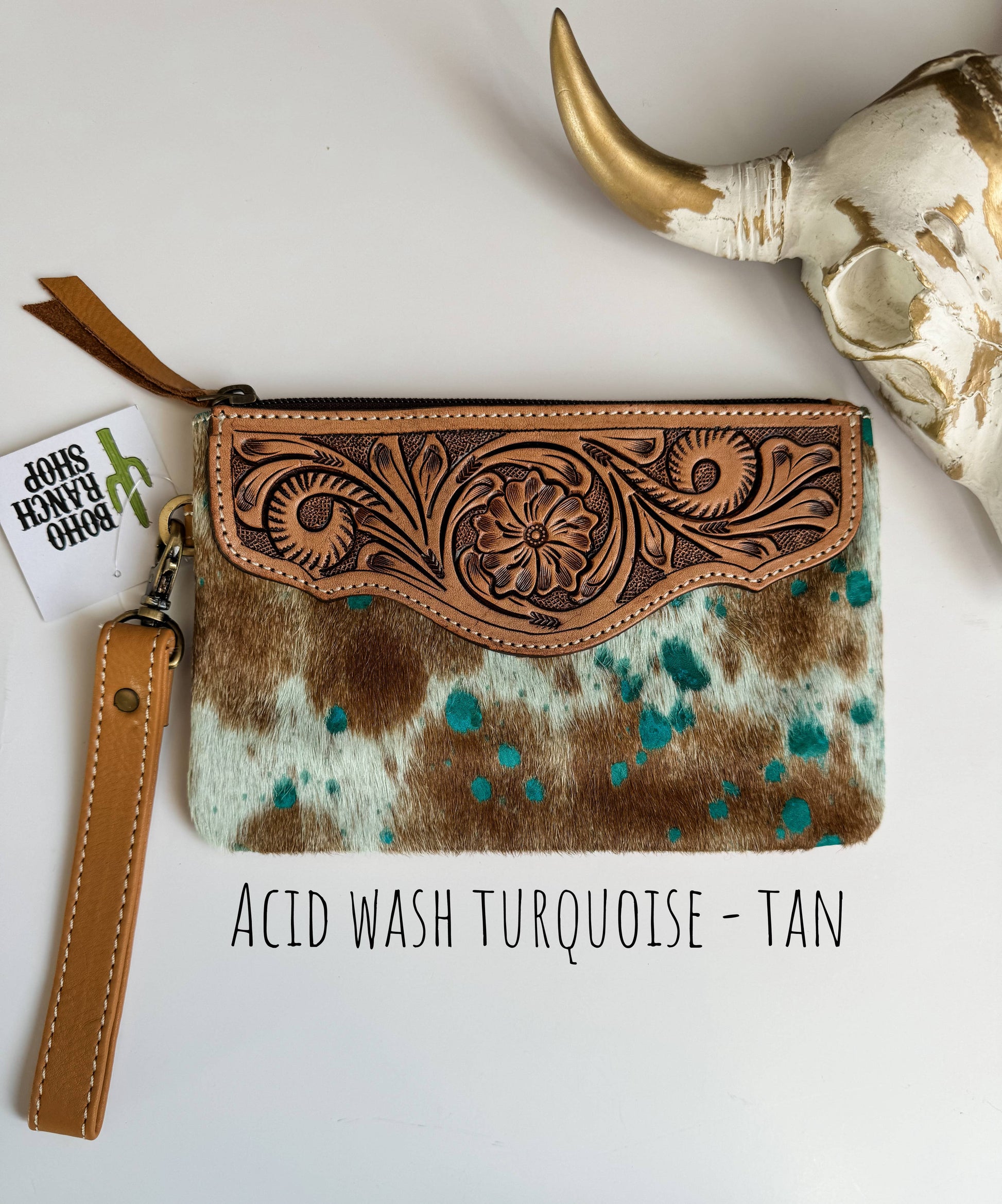 LEXIE COWHIDE WRISTLET Western Hairon Purse Bag
