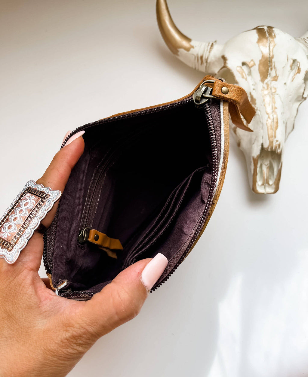 LEXIE COWHIDE WRISTLET Western Hairon Purse Bag