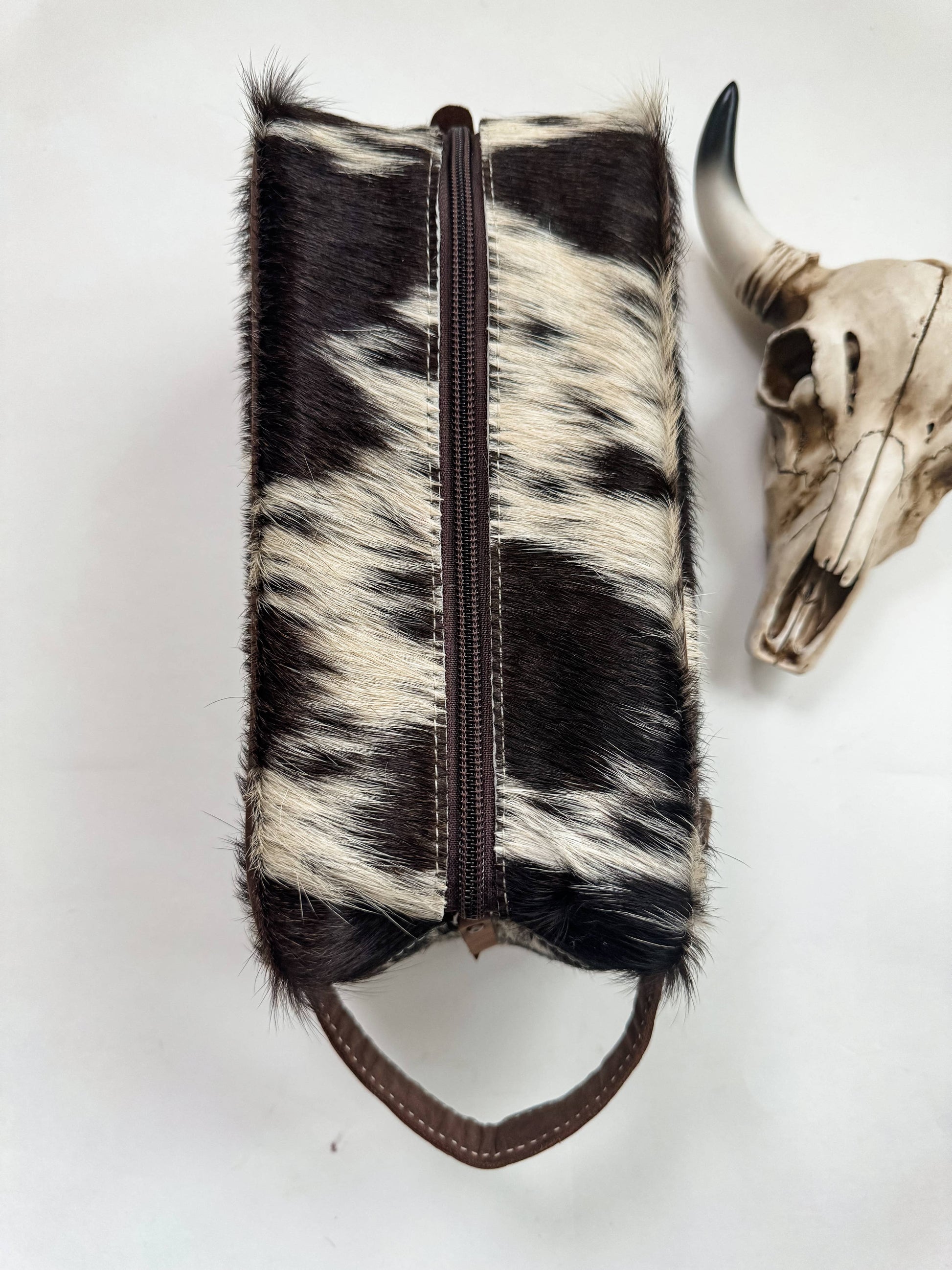 Cowhide | Western Toiletry Makeup Shaving Travel Bag
