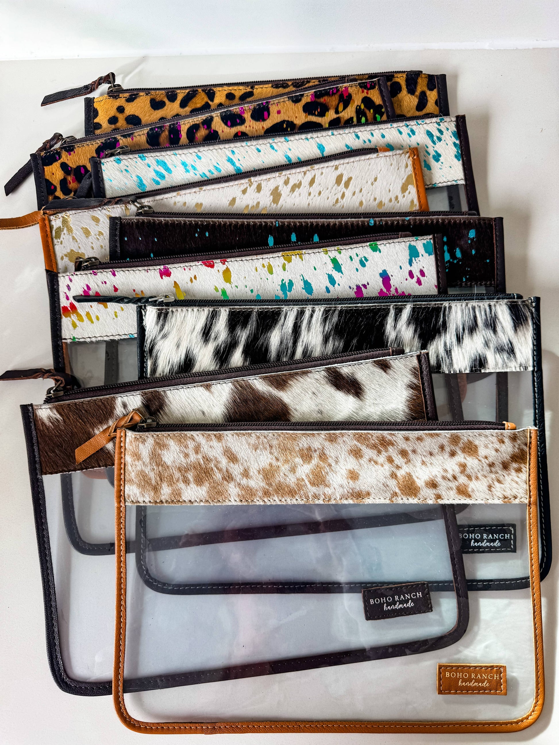 Cowhide Clear Toiletry Makeup Bag, organizer, Travel