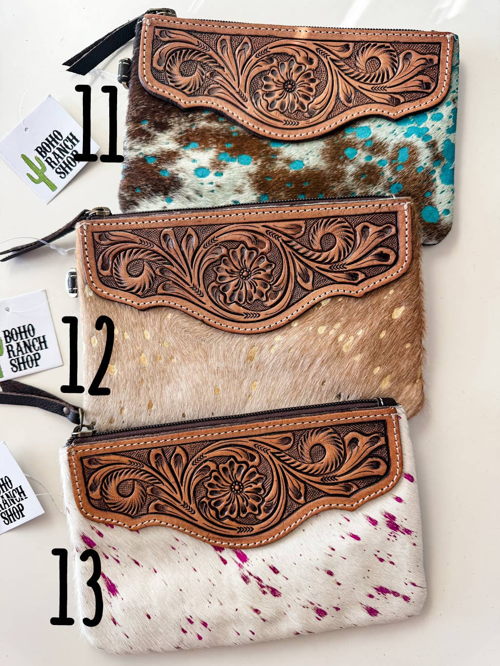 LEXIE COWHIDE WRISTLET Western Hairon Purse Bag