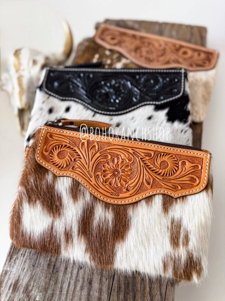 LEXIE COWHIDE WRISTLET Western Hairon Purse Bag