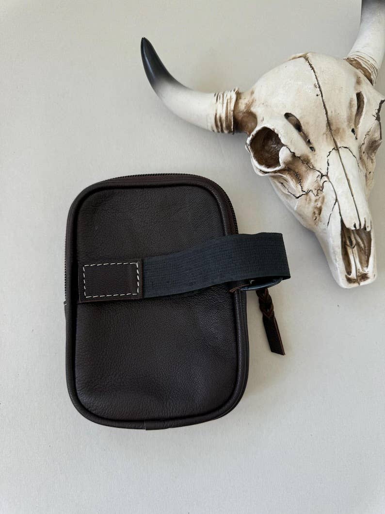 COWHIDE TUMBLER POUCH hairon cowhide accessory water jug