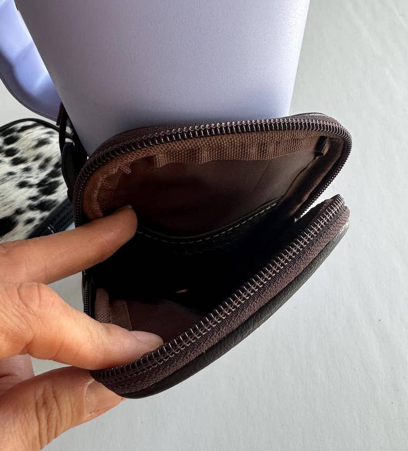 COWHIDE TUMBLER POUCH hairon cowhide accessory water jug