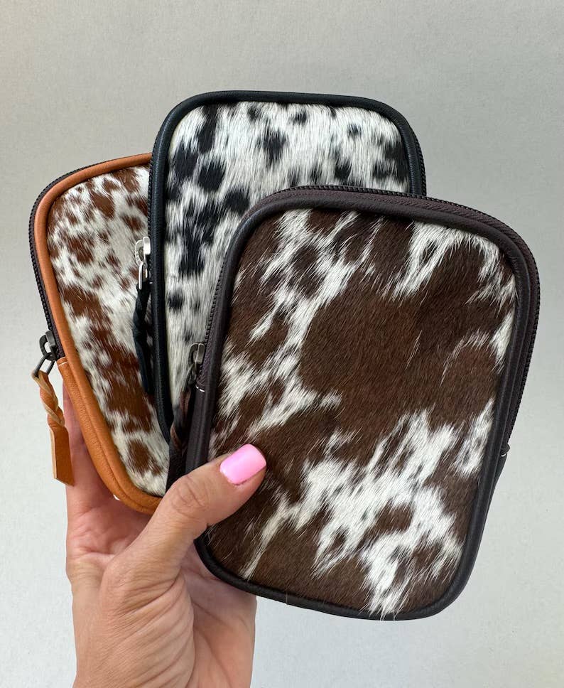 COWHIDE TUMBLER POUCH hairon cowhide accessory water jug