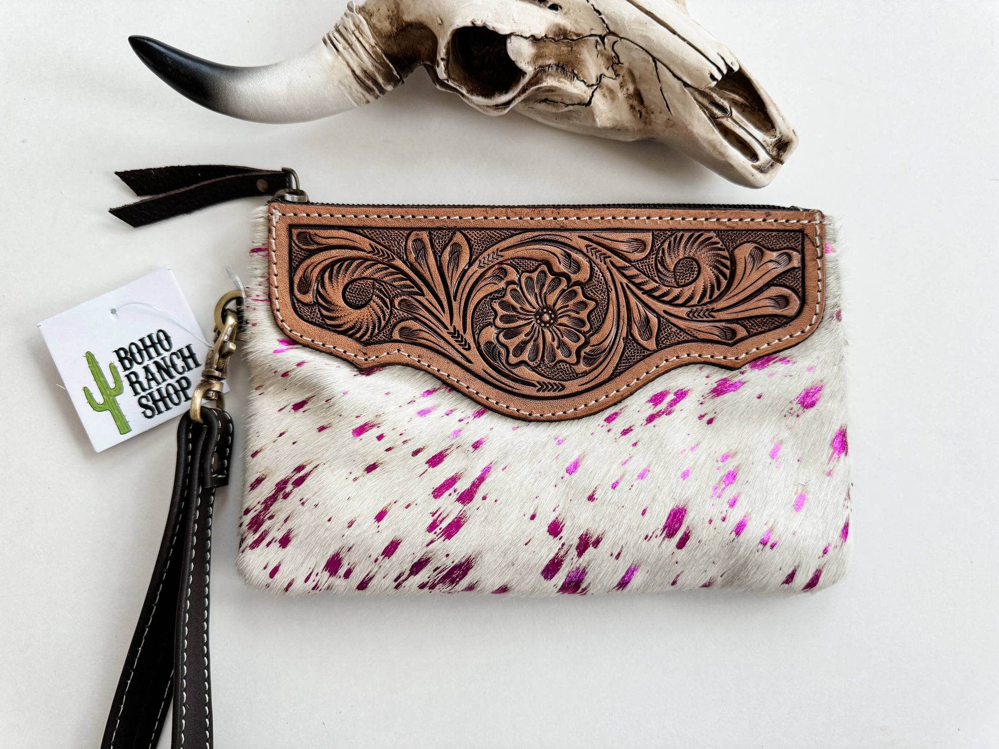 LEXIE COWHIDE WRISTLET Western Hairon Purse Bag